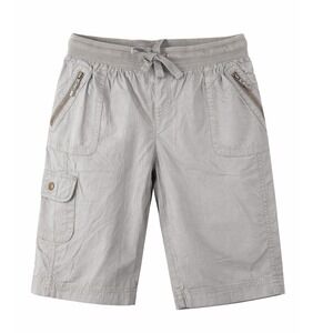 Style & Co Sport Petite Olive Green Cargo Shorts Elastic Drawstring 6P WPL 8046